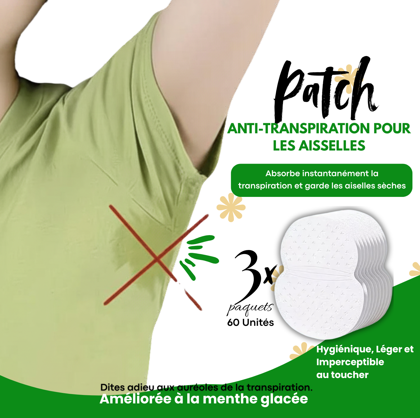 PATCH ANTI-TRANSPIRATION- LA SOLUTION DISCRÈTE POUR DES AISSELLES SÈCHES TOUTE LA JOURNÉE